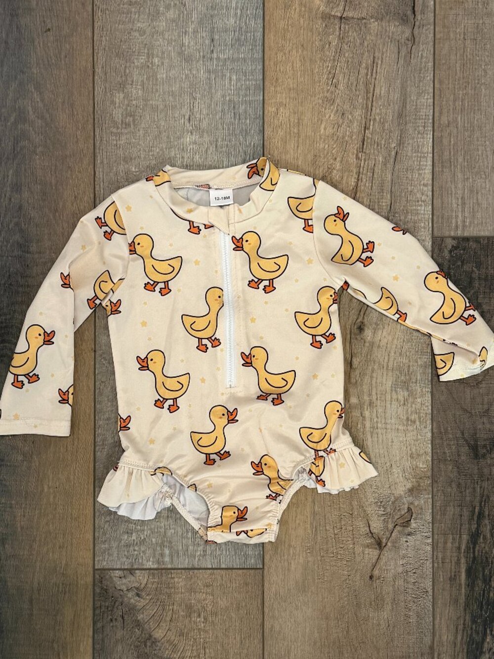 12-18m Duck Bathing Suit Swim Suit One Piece Long Sleeve